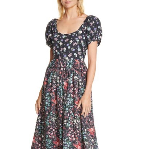 LoveShackFancy LAIS FLORAL PUFF SLEEVE DRESS - Picture 3 of 11